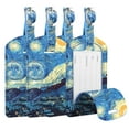 thumbnail image 1 of [4 Pack] Fintie Luggage Tags, Leather Name ID Label Holder w/ Privacy Cover Travel Bag Cruise Suitcase Identifier, Starry Night, 1 of 6