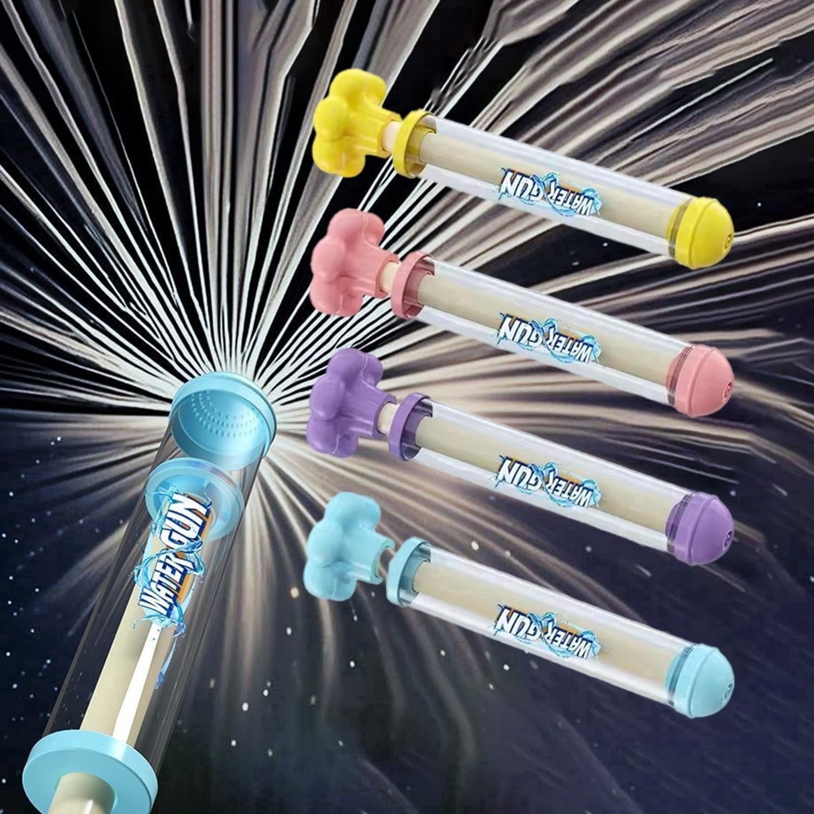 4-Pack Fireworks Water Gun, Large Capacity Water Blaster, Fireworks-Style Spray Squirter for Couple Romance, Pool, Beach, Party & Wedding