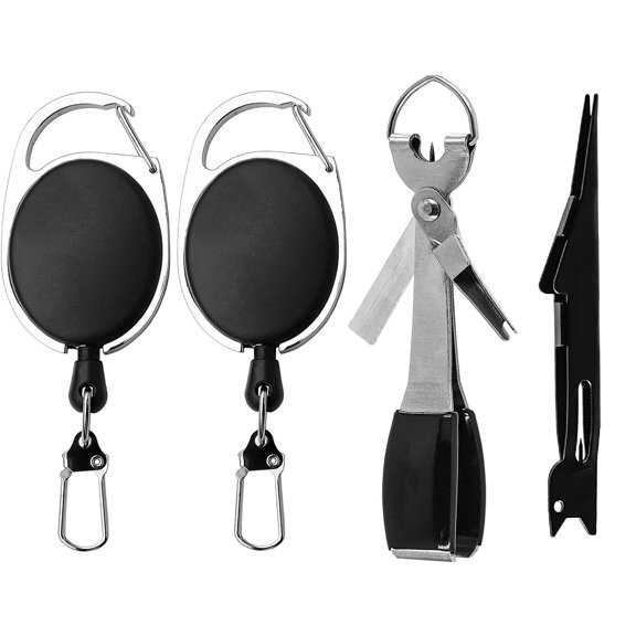 4 Pack Fishing Knot Tying Tool with Zinger Retractor and Line Clippers