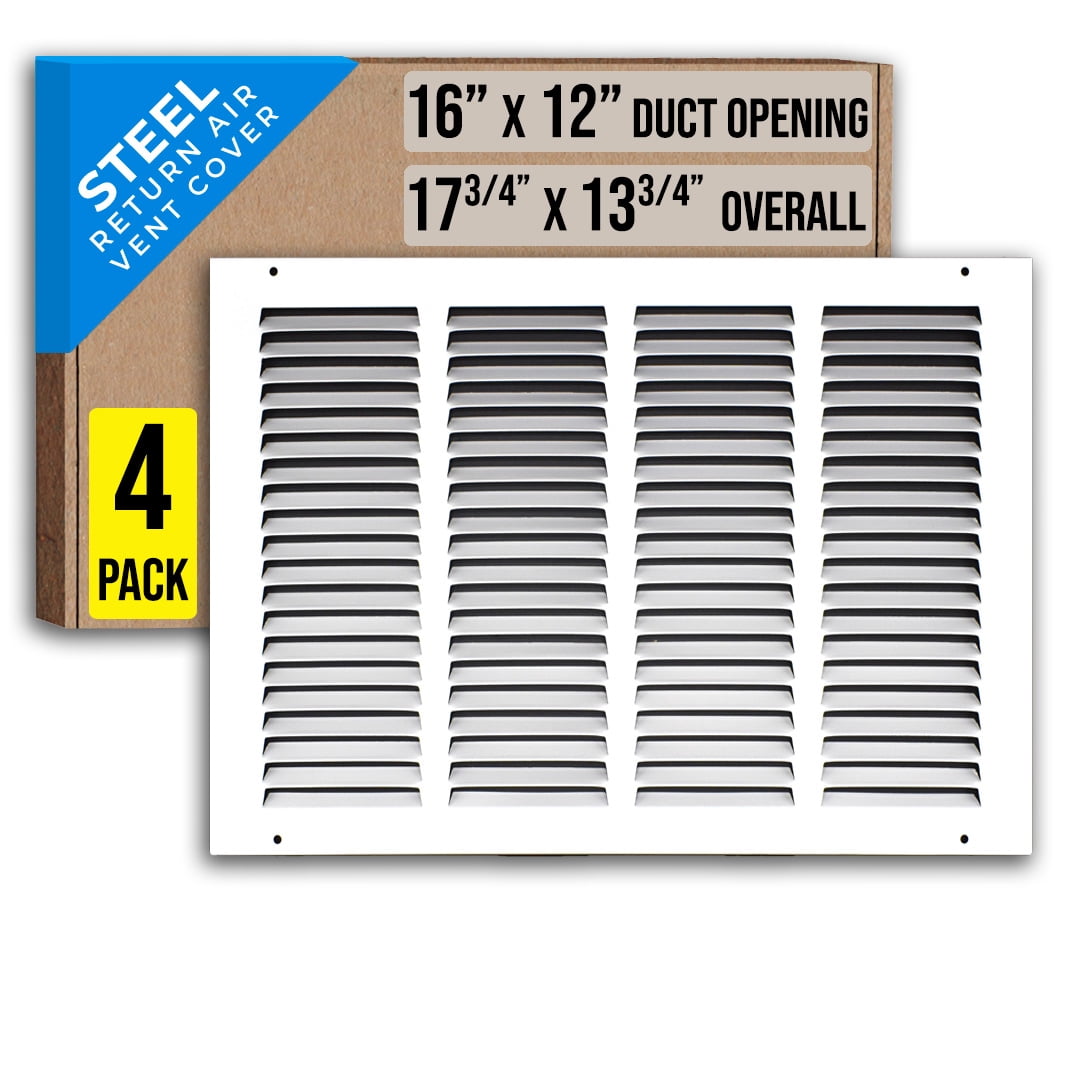 [4 Pack] Fits 16x12 Duct Opening | Steel Return Air Grille by Handua ...