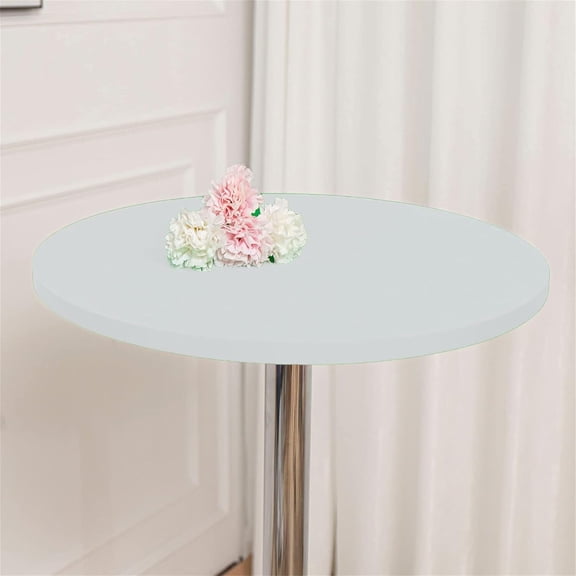 4-Pack Fitted Round Tablecloth Spandex Stretch Cocktail Table Cover Elastic Edge Table Topper Cap, Table Cover for Outdoor/Indoor Use, Fits Round Tables up to 2
