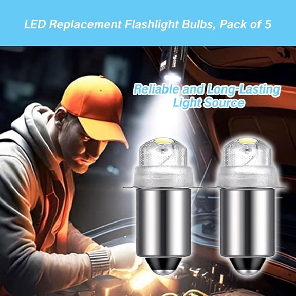 4 Pack Flashlight Bulbs 30 Lumen 3-Volt LED PR6 Replacement Bulb for Flashlights 3V Light Bulb Torch Flashlight Bulb with 10 Year Lifespan 41-1643 P13.5S 6000K