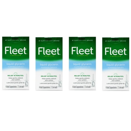 4 Pack - Fleet Liquid Glycerin Suppositories 4 Each