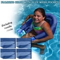 thumbnail image 1 of 4 Pack Floating Pool Chair Net Blue Mesh Water Loungers For Swimming Pools Parties Relaxation Sling Seats Noodles Not Included For Pool Owners, 1 of 5