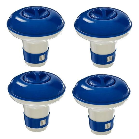 4-Pack Floating Pool Chemical Dispenser, Small Size Slow-Release Chlorine Tablet Feeder for Above Ground Pools and Spas