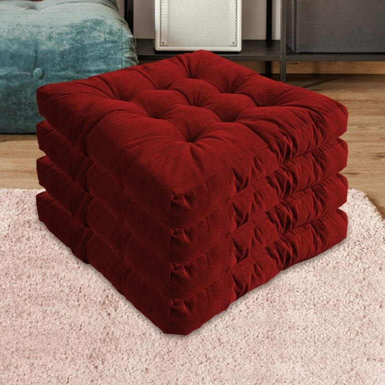 Floor Pillow Meditation Pillow Solid Thick Tufted Seat Cushion For