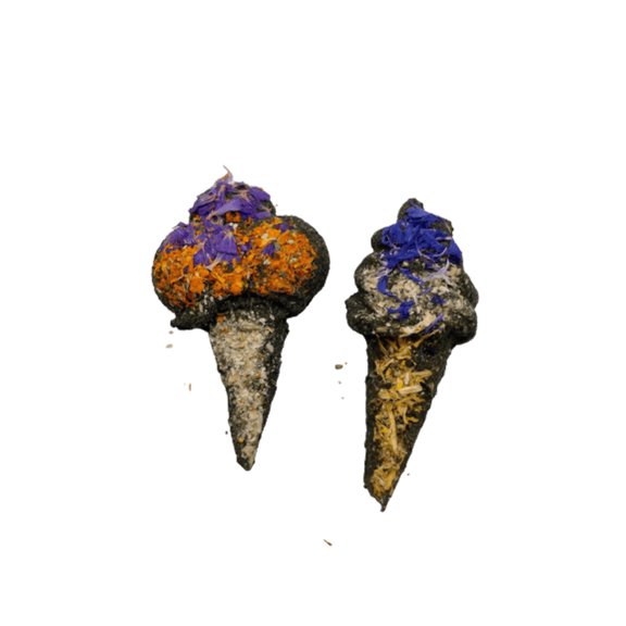 4 Pack Floral Ice Cream Cone Treats for Rabbits, Hamsters, Guinea Pigs, Chinchillas and Small Rodents.