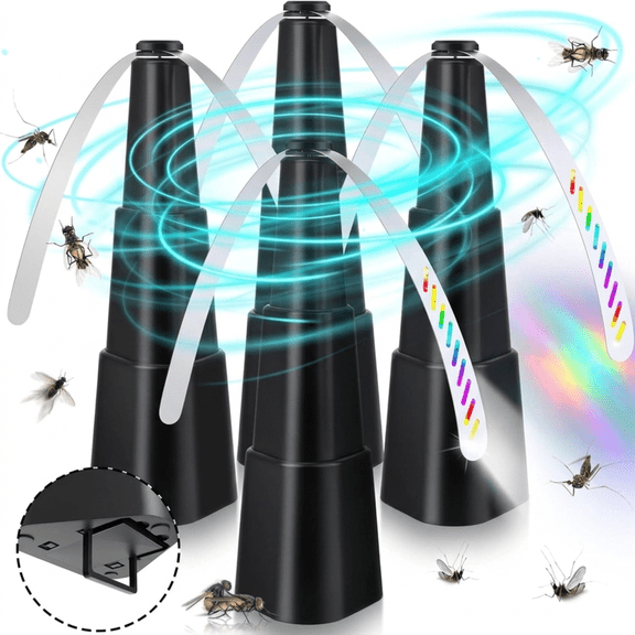 4 Pack Fly Fans for Tables,Food Indoor Outside,Portable Fly Fan, Table Top Fly Fan Keep Flies Away，Restaurant, Party, Home,Outdoor Dinner