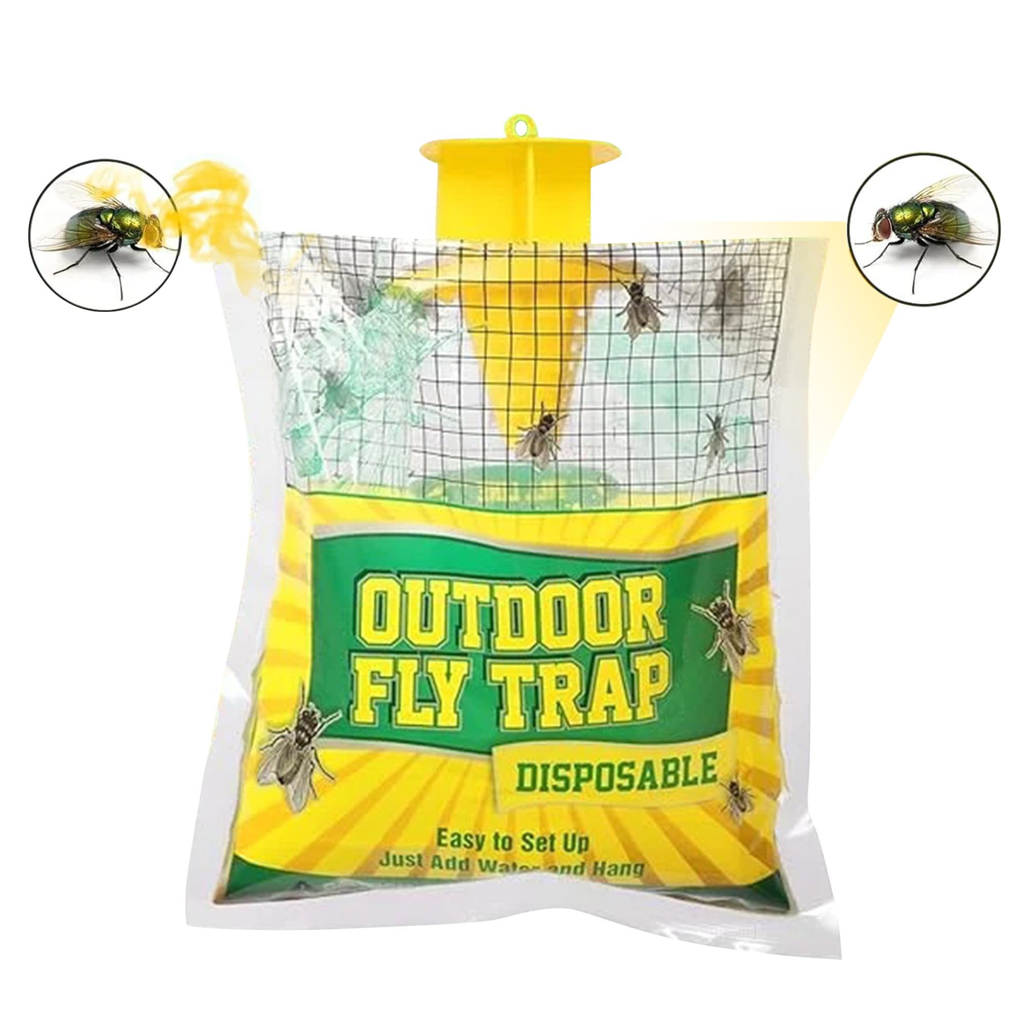 4 Pack Fly Traps Outdoor Fly Trap Hanging, Disposable Fly Killer Trap ...