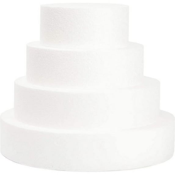 4 Pack Foam Cake Dummy for Decorating and Wedding Display,Sculpture