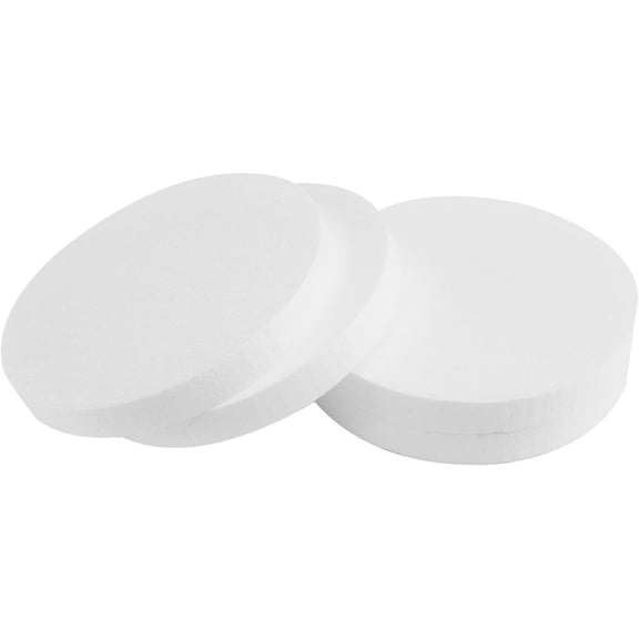 4 Pack Foam Circles for Crafts, Polystyrene Round Foam Discs (8×8×1 in) for DIY Projects, Decorations, Modeling, Christmas Decoration