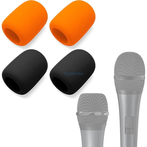 4-Pack Foam Mic Cover For FIFINE Karaoke Microphone, FIFINE UHF Dual Channel Wireless Handheld Microphone MAONO USB/XLR Podcast Dynamic Microphone HD300T, Windscreen Pop Filter