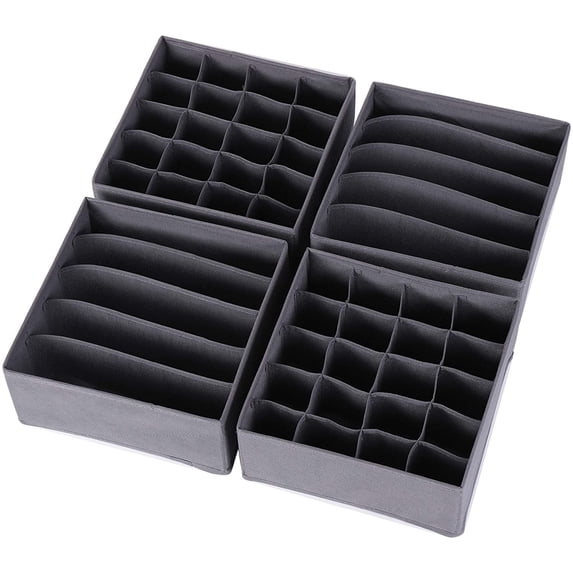 4 Pack Foldable Cloth Storage Box Closet Dresser Drawer Organizer ...