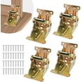 thumbnail image 1 of 4 Pack Folding Brackets, 90° Self-Locking Hinges With Screws & Non-Slip Pads, 500Lb Capacity Adjustable Support For Folding Table/Bed/Desk Legs, Quick-Install Heavy-Duty Extension Support Bracket, 1 of 7