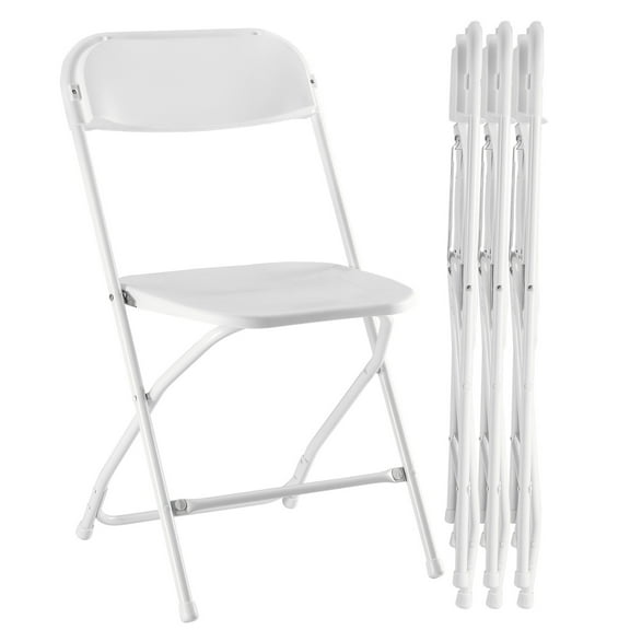 Leumius 4 Pack Folding Chair,Indoor Outdoor White Plastic Folding Chair,White