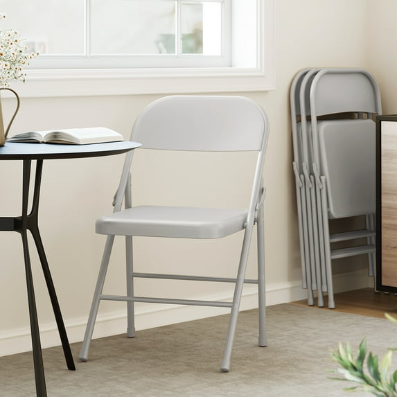 4-Pack Folding Chairs - Heavy Duty 350lb Capacity, Stackable for Home/Office/Events