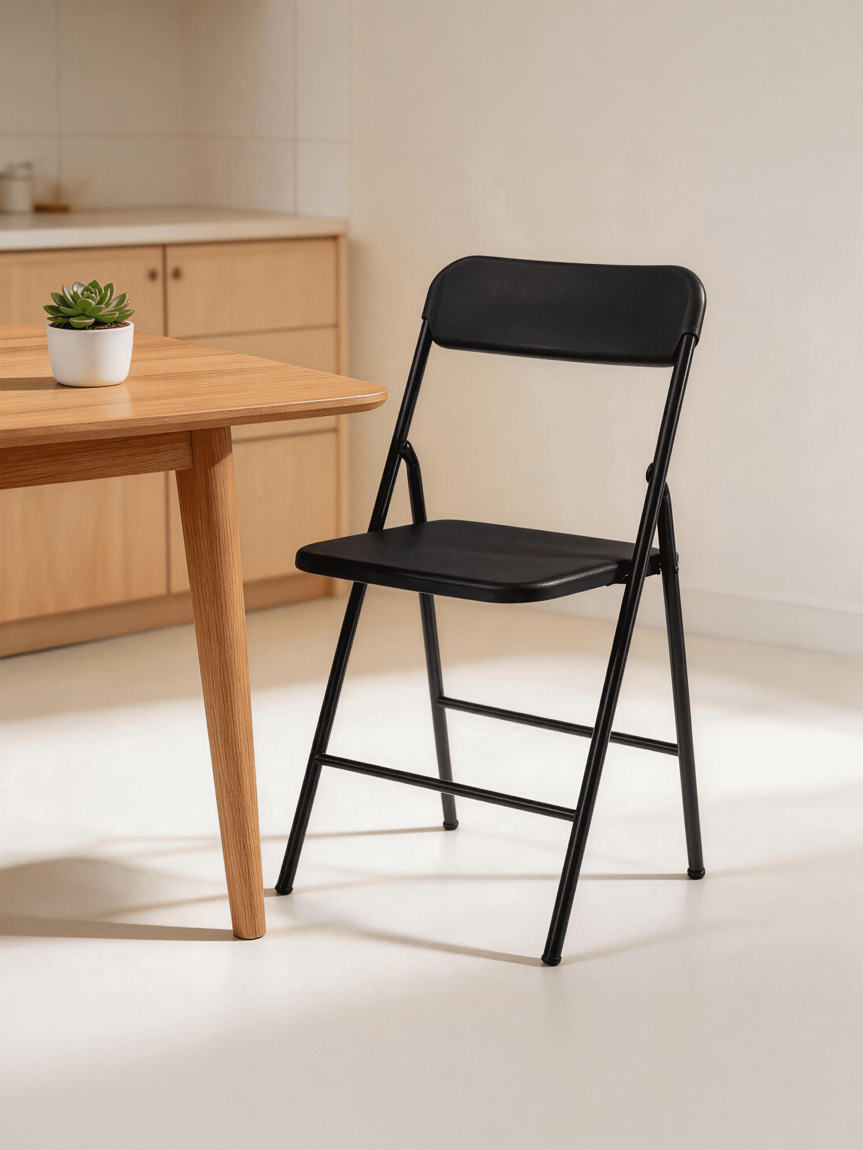 4 Pack Folding Chairs with PP Cushion for Outside, Portable Stackable Commercial Metal Foldable Chairs with Steel Frame for Party Home Events Office Wedding