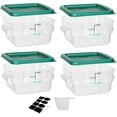 4 Pack Food Storage Containers, 2 Quart with Lids, Square Commercial ...