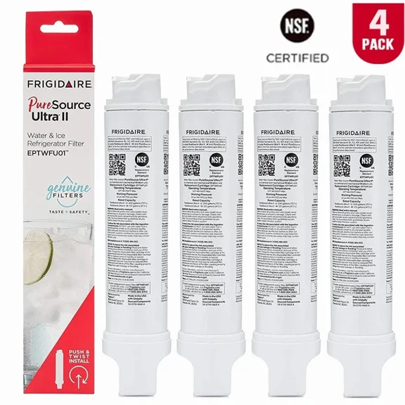 4-Pack For Frigidaire EPTWFU01 PureSource Ultra II Refrigerator Water Filter, NSF Certified