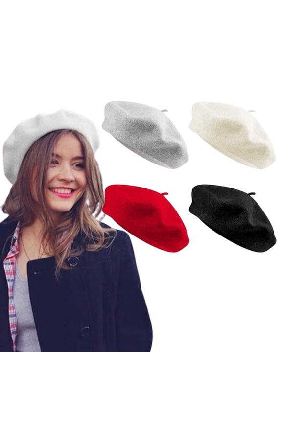 4-Pack French Style Berets: Elegant Cotton Fashion Hats ,Soft and Comfortable, Can't Afford The Ball, Fashionable and Versatile,for Women & Girls, All-Season Wardrobe Essential