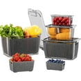 4 Pack Fruit Containers for Fridge, Vegetable Storage Container with