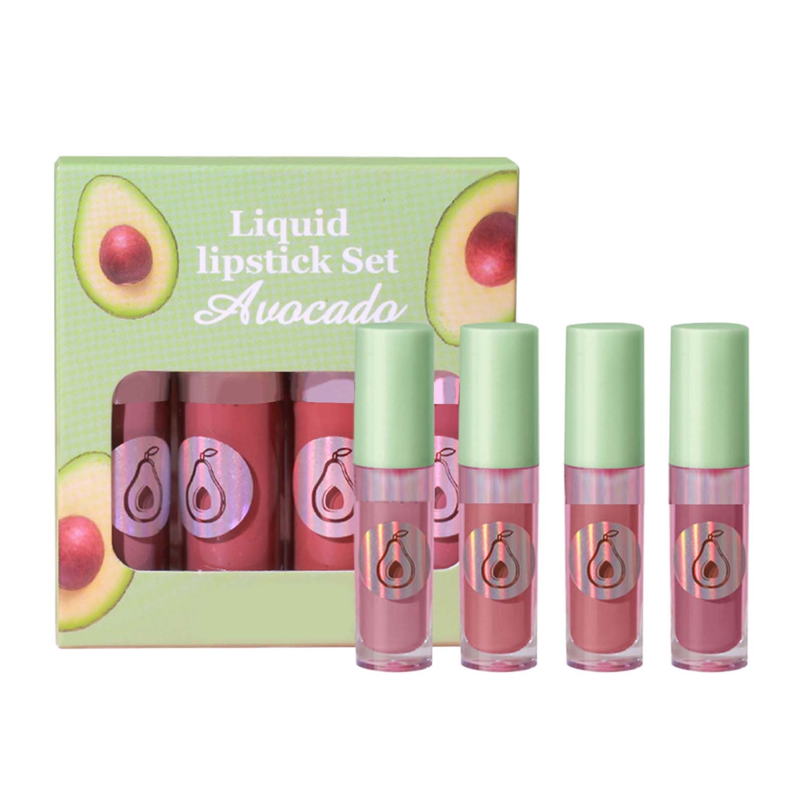 4 Pack Fruit Lip Gloss Set Girl Box Velvet Long Lasting Non Stick Lip