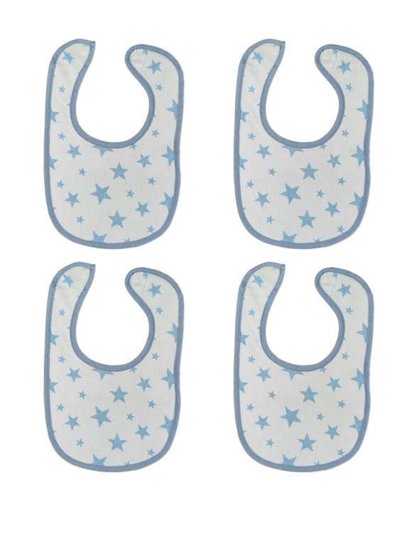 4-Pack Full of Star Baby Bibs - Blue