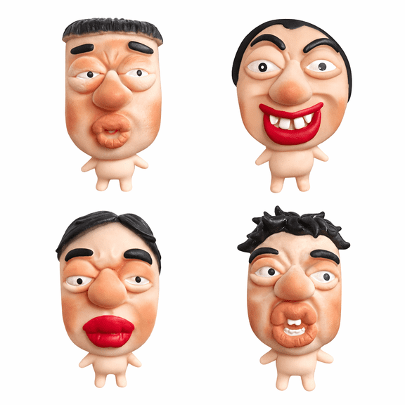4 Pack Funny Colleague Squishy Stress Toys, Novelty Face Squeeze Fidget Toys, Soft High Elasticity TPR Decompression Desk Toys for Adults, Assorted Styles