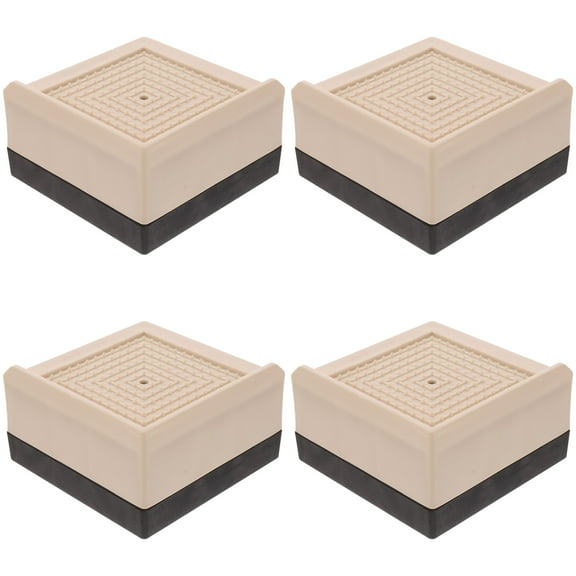 FRCOLOR Furniture Lift Beige Plastic Rubber Heavy Duty for Home Use 4Pcs