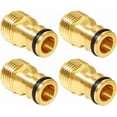 thumbnail image 1 of 4 Pack G 1/2 Inch Male Brass Water Hose Pipe Faucet Nozzle Quick Connect Adapter, 1 of 6