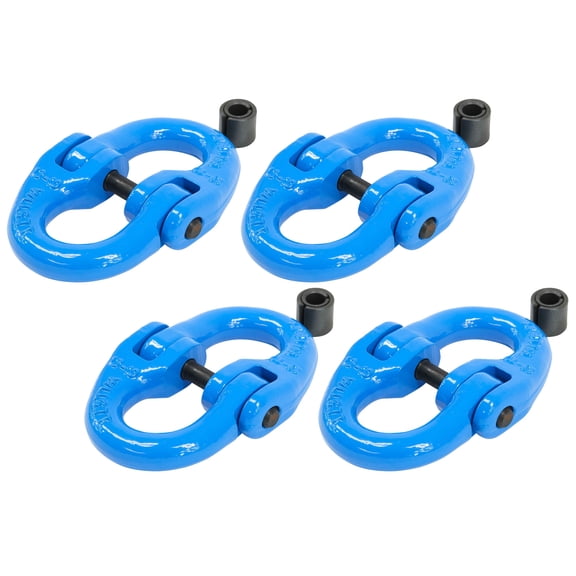 (4 Pack) G100 1/2" Forged Alloy Steel Hammerlock Coupling Link - BLUE, 15,000 lbs Working Load Limit | Connector Link for Heavy Duty and Super Duty Truck Chain Hitch