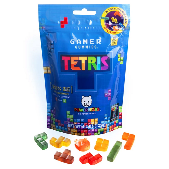 4 Pack - Gamer Gummies Video-game gummies flavored with real fruit juice (Tetris)