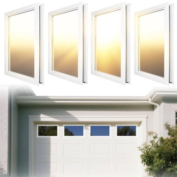 4 Pack Garage Door Window Inserts, 20.8 x 13.8 Inch Clear Acrylic Panel, Replacement Window Insert,Thick Vinyl UV Resistant for Garage Door DIY Installation