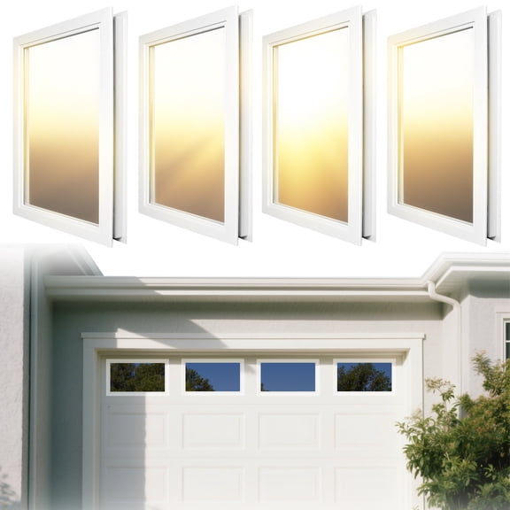 4 Pack Garage Door Window Inserts, 20.8 x 13.8 Inch Clear Acrylic Panel, Replacement Window Insert,Thick Vinyl UV Resistant for Garage Door DIY Installation
