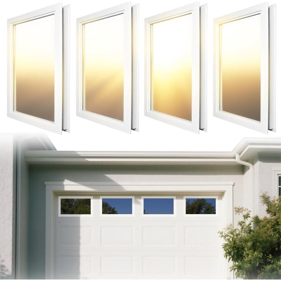 4 Pack Garage Door Window Inserts, 20.8 x 13.8 Inch Clear Acrylic Panel, Thick Vinyl Replacement Insert, UV Resistant for DIY Installation
