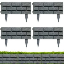4 Pack Garden Edging Lawn Flowerbed Border Fence Patio Fencing Easy to Mount