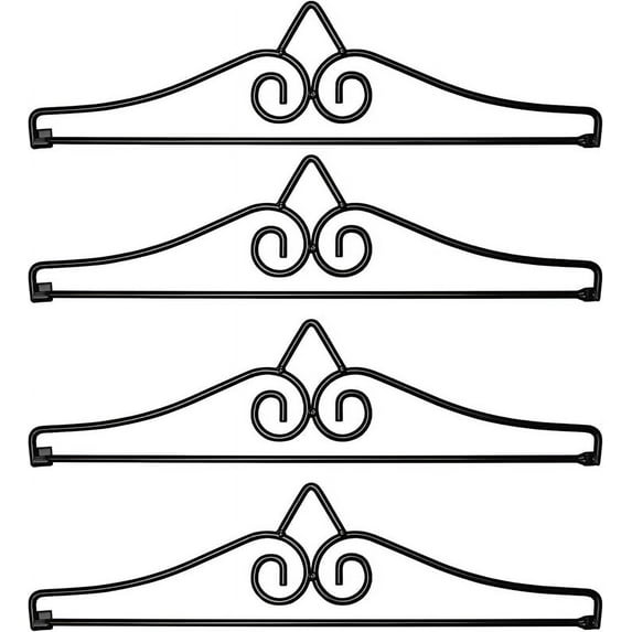4 Pack: Garden Flag Wall Hanger, Black Wrought Iron Small Flag Hanger, Heavy Duty Garden Flag Holder (Ideal for Flag/Banner with Width Smaller than 13")