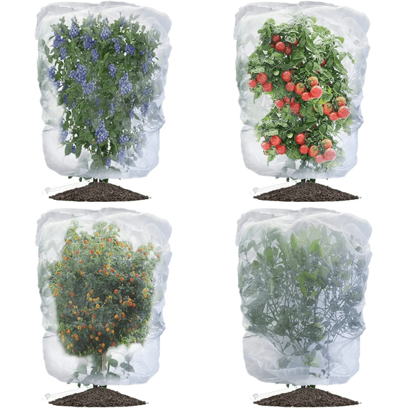 4 Pack Garden Plant Fruits Blueberry Bushes Protection Netting Covers Bags with