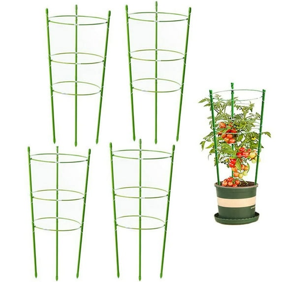 4 Pack Garden Plant Support Tomato Cage Upgrade 18 Inches Plant Stakes Tomato Trellis for Climbing Plants Flower Seedlings Aosijia