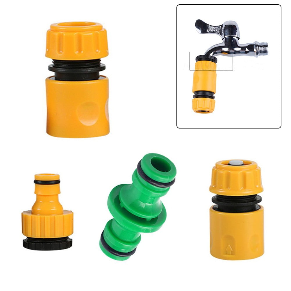 4 Pack Garden Water Hose Pipe Tap Connector Conection Fitting Adaptor Tab Connect