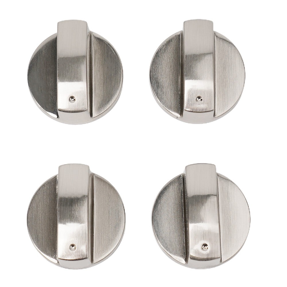 4-Pack Gas Stove Knobs, 6mm Silver Control Knobs for Cooker Oven Hob Switch, Universal Fit, Easy Replacement