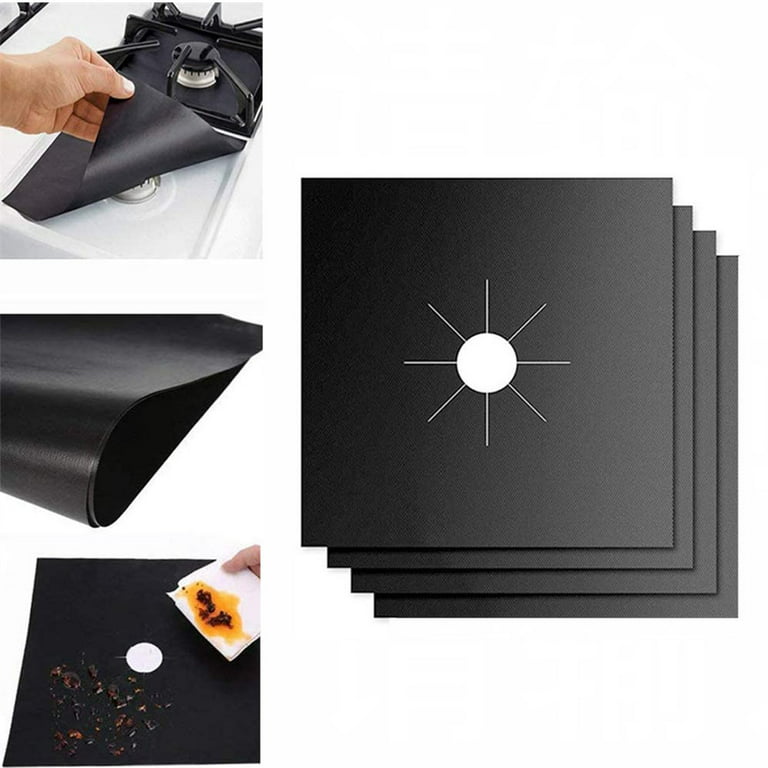  Stove Burner Covers - Gas Stove Protectors Black 0.2mm Double  Thickness, Reusable, Non-Stick, Fast Clean Liners for Kitchen/Cooking. Size  10.6 x 10.6 BPA Free(8 Packs) : Appliances
