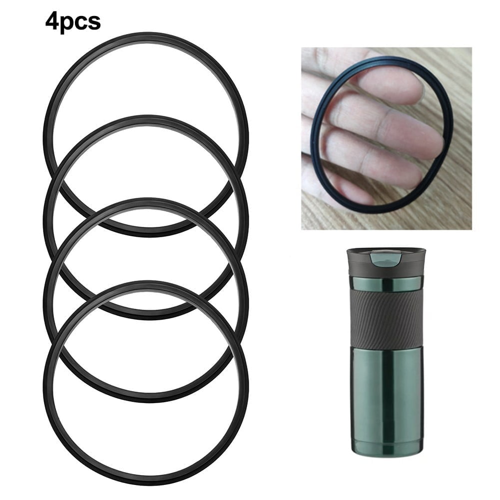5-Pack Black Silicone Lid Seals - Replacement Gaskets For 16oz & 20oz Travel Mugs & Water Bottles