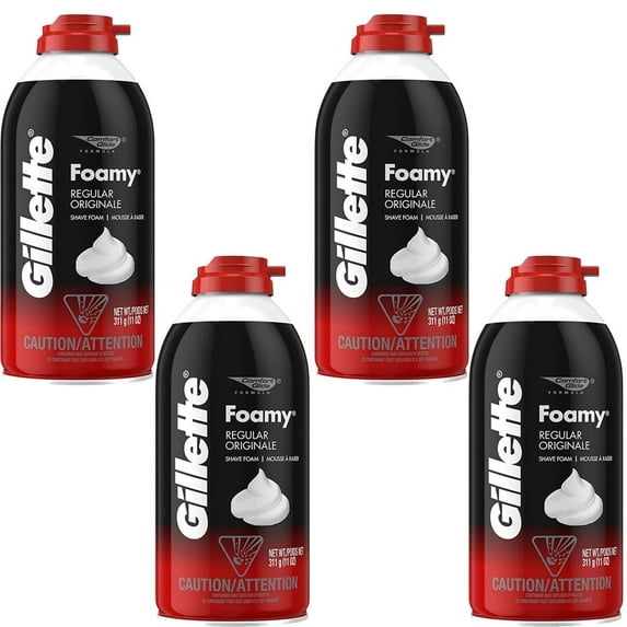 (4 Pack) Gillette Foamy Shave Foam Original 11 Ounce