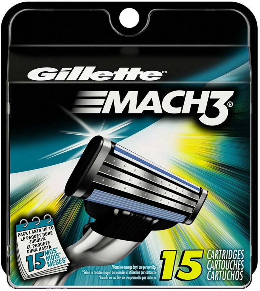 4 Pack - Gillette MACH3 Razor Blades 15 Each