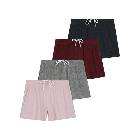 4-Pack: Girl's Mesh Active Athletic Performance Sport Shorts for Girls with Pockets