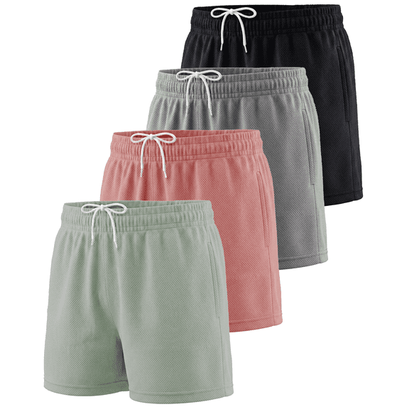 4 Pack Girls' Mesh Shorts Athletic Basketball Soccer Pockets Teens Kids Gym
