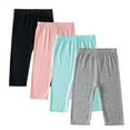 thumbnail image 1 of 4 Pack Girls Capri Leggings Solid High Waisted Yoga Pants Athletic Running Cycling Dance Workout Pants, 1 of 7