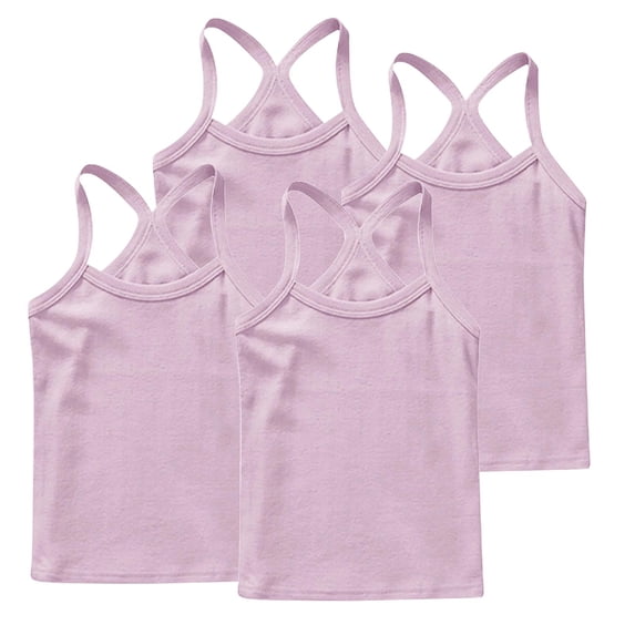 4 Pack Girls Dance Tank Tops Sleeveless Spaghetti Strap Crop Tank Tops