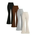 thumbnail image 1 of 4 Pack Girls Flare Leggings Kids Bell Bottom High Waisted Dance Yoga Flared Pants Beige 8-9 Years, 1 of 7